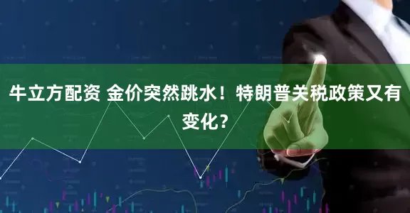 牛立方配资 金价突然跳水！特朗普关税政策又有变化？